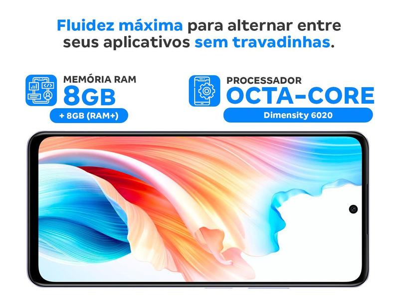 Smartphone OPPO A79 256GB Roxo 5G 8GB + 8GB (RAM+) 6,72